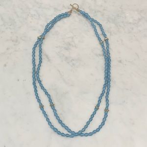 African paper bead necklace in turquoise